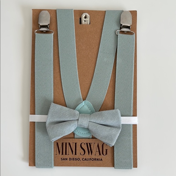 Other - Light Blue Bow Tie and Suspenders Set and 5 ties